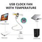 🔥Hot Sale🔥USB Fan with LED Clock Lighting