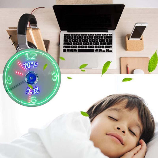 🔥Hot Sale🔥USB Fan with LED Clock Lighting