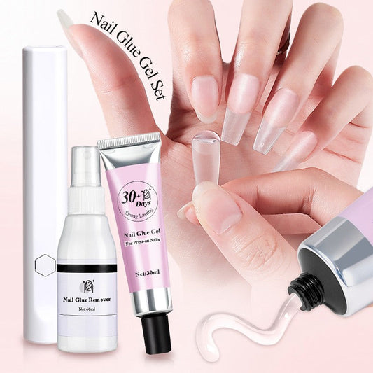 💥Glue package for you💥 Strong Lasting Nail Glue Gel Set for Press-on Nails