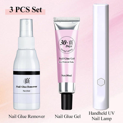 💥Glue package for you💥 Strong Lasting Nail Glue Gel Set for Press-on Nails