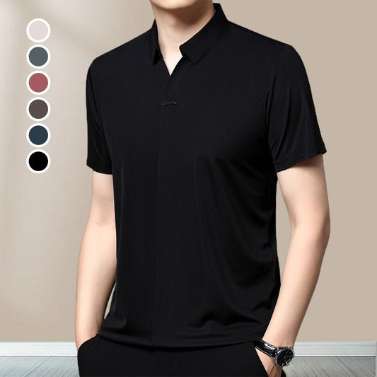 🔥Hot Sale🔥Men's Casual Wrinkle-Free Breathable Lapel T-shirt