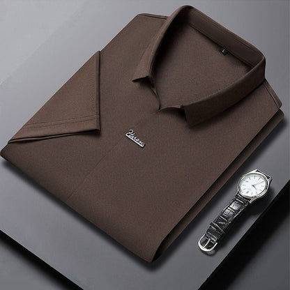 🔥Hot Sale🔥Men's Casual Wrinkle-Free Breathable Lapel T-shirt