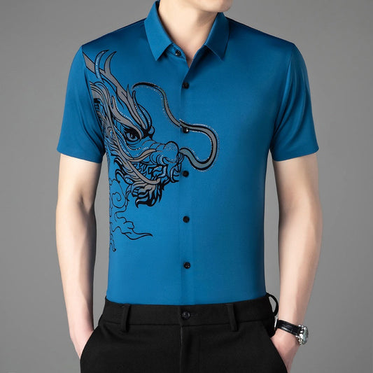 🔥Summer Sale🔥Men’s Business Casual Ice Silk Short Sleeve Shirt