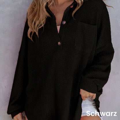 🔥Limited Time 67% OFF🔥Women’s Loose Solid Color Waffle Knit Shirt