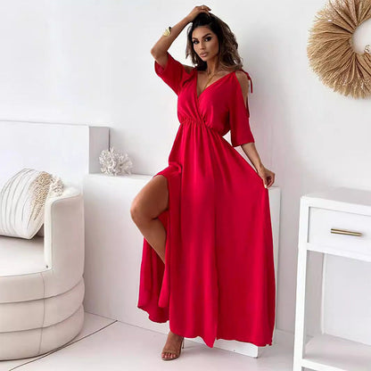 🌷Limited time offer 41% OFF🎁Women’s Elegant Sexy V Neck Side Slit Dress