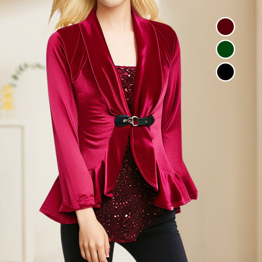 🔥Limited time 50% OFF🔥Sequined Buttoned Patchwork Long-Sleeve Top