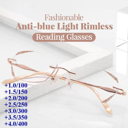 🔥New Arrival - 35% OFF🔥Pousbo® Fashionable Anti-blue Light Rimless Reading Glasses