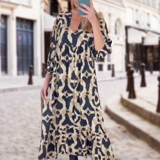 ⏳Limited time 50% OFF⏳Women's Trendy V-Neck Leopard Print Dress