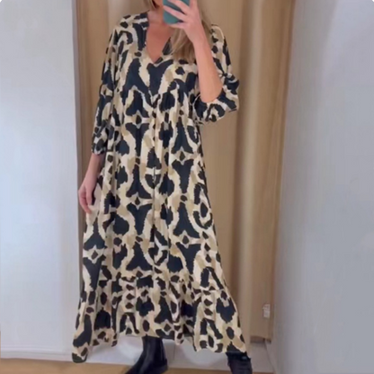 ⏳Limited time 50% OFF⏳Women's Trendy V-Neck Leopard Print Dress